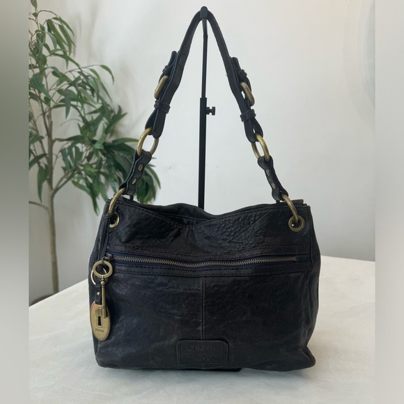 Fossil Handbags - VTG! Fossil Foldover Shoulder Bag with Gold Accents